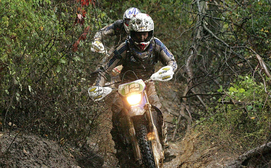 Enduro trails through the woods